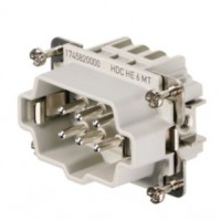 魏德米勒 固定回路插芯 HE 系列 - 16A、500V、6 - 48 針 訂貨號 1745820000 / 重載HDC HE 6 MT